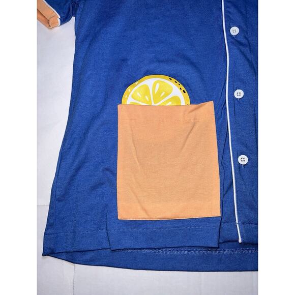 Knickerbocker Vintage Design Shirt Men’s Size L Blue Lemon Tony Retro Button Up - Picture 6 of 16